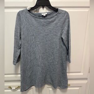 J. Jill Pure Jill Blue Space Dye 3/4 Sleeve Tunic Top Women’s Size Small
